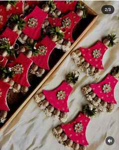 Yellow/Red/Pink Kundan Danglers for Haldi Mehndi Sangeet and Event Night <b>Backdrop</b> Decor,Small Hanging Multipurpose Decoration - Product Image 2