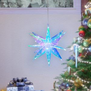 12 "Navidad Moravia estrella prismática iridiscente fácil montaje plegable LED estrella decoración colgante Navidad estrella vacaciones Decoración - Product Image 1