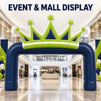 Arche gonflable personnalisée en forme de couronne pour événements, allées, promotions, centres commerciaux, activités de plein air, festivals, rassemblements et décorations extérieures