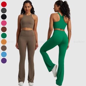 Pantalones de Yoga de cintura alta y Sujetador deportivo Gimnasio Fitness Set Athletic Sexy Active Wear Traje de yoga para entrenamiento Ropa deportiva - Product Image 1