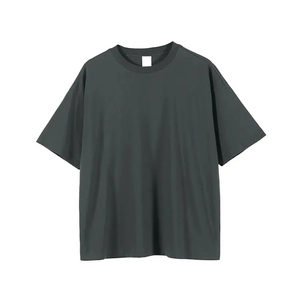 T-shirt Homme Oversize à Manches Courtes Col Rond Couleur Unie Décontracté en Coton Jersey Coupe Classique Longueur Standard Style Teint Uni - Product Image 1