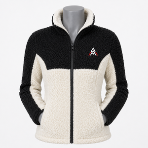 Veste en polaire sherpa personnalisée pour femmes |   Veste d'hiver en peau de mouton berbère à col montant, design réversible, coupe-vent à l'avant - Product Image 1