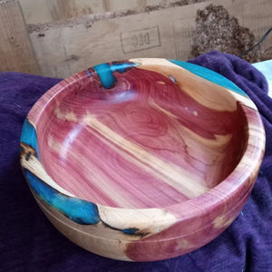 Premium Restaurant Wood and Resin Food <b>Bowl</b> Round Medium Size Teak Wood Ideal for <b>Serving</b> Fruits and Food Elegant Quality Design - Product Image 3