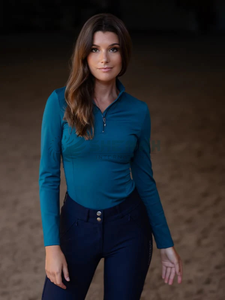 Camisa de mujer Ecuestre para montar a caballo, ropa de competición de diseño elegante, blusa transpirable de manga larga ajustada con estiramiento - Product Image 6