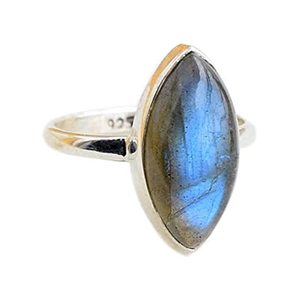 925 Sterling Silver Handmade Ring Labradorite Marquise Shape Smooth Boho November Birthstone Jewelry Perfect Gift for Her - Product Image 1