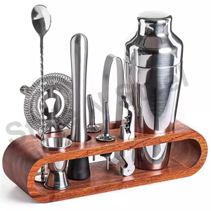 Stainless Steel Bar ware Bar <b>Set</b> with Design <b>Cocktail</b> Shaker Peg Measure Ice Bucket Wine Cooler - Product Image 1