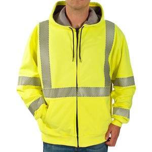 Sudadera con Capucha de Alta Visibilidad Unisex OEM, con Cremallera Completa, para Invierno, Seguridad en la Construcción, Ropa de Trabajo Reflectante, Resistente al Fuego, de Poliéster - Product Image 1