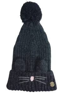 Gorro de Invierno Cálido de Punto Acrílico para Niños con Pompón de Piel Sintética al por Mayor - Product Image 4