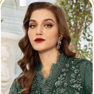 Royal Charm Shalwar Kameez Set Organza trabajada a mano Dull Santoon Bottom Lujoso bordado Dupatta Ropa India pakistaní - Product Image 1