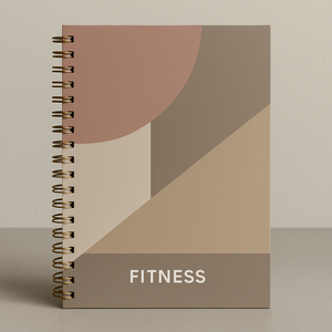 Diario di Fitness geometrico LABON con Design a blocchi di colore neutro pianificatore di allenamento a spirale per il benessere e il monitoraggio delle abitudini - Product Image 1