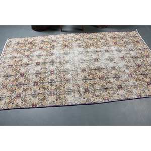 Alfombra de lana turca Floral Beige clásica, patrón de retazos de 4,5x8 pies para decoración de sala de estar, látex Tabriz para pasillo 9x12 - Product Image 3