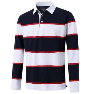 Polo de algodón puro, camiseta de solapa de manga larga para hombre transpirable que absorbe el sudor, camiseta de mediana edad - Product Image 4