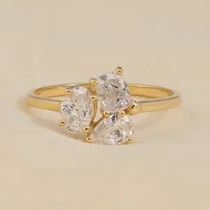 Anillo de Compromiso con Diamante Cultivado en Laboratorio, Corte Ovalado, Tipo Pera, en Plata de Ley/Platino, Claridad VS1, Elegante - Product Image 6