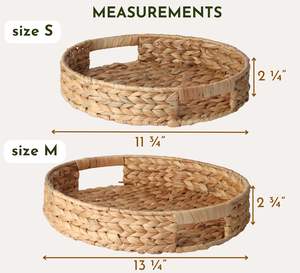 ถาดรองน้ำผักตบชวาทรงกลมสำหรับตกแต่งเครื่องใช้ในครัวขายส่งจากเวียดนามสำหรับการจัดเก็บ - Product Image 4