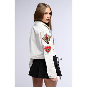 Chaqueta Vaquera de Moda para Mujer con Bordados Cosidos a Mano, Broches, Algodón Transpirable, Estilo Vintage, Prenda Exterior Personalizada - Product Image 6