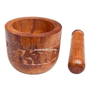 Herramienta de cocina de madera de la mejor calidad, juego de mortero y Maja de madera personalizado para uso en la cocina, precio al por mayor de proveedor indio - Product Image 3