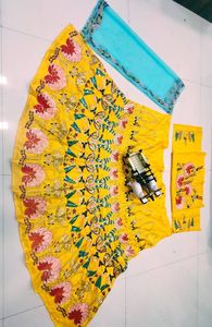 À la mode Broderie Paillettes Travail Cancan Toile Patta Bengalori Satin Soie Lavable Caractéristique Lehenga Choli Adultes Maman Sacs - Product Image 6