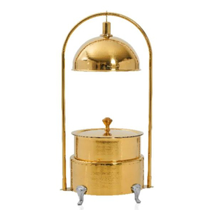 Equipo de buffet de diseño antiguo Calentador de alimentos de acero inoxidable Plato de frotamiento Vajilla Plato de frotamiento decorativo de boda - Product Image 3