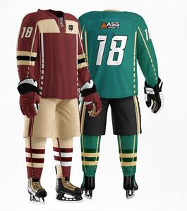 Maillots de hockey sur glace pour hommes de qualité supérieure - 100% polyester, impression personnalisée, logo sur le devant, tissu respirant, service OEM pour les clubs américains - Product Image 1