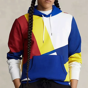 เสื้อฮู้ดแบบสวมหัวมีฮู้ดของผู้ชายผ้าฟลีซแบบมีกระเป๋าผ้าฝ้าย100% รุ่นล่าสุดสำหรับฤดูหนาว - Product Image 5