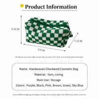 Nouvelle Trousse de Maquillage Légère à Fermeture Éclair Motif Damier Multicolore 2026, Idéale pour les Voyages, Logo Personnalisable