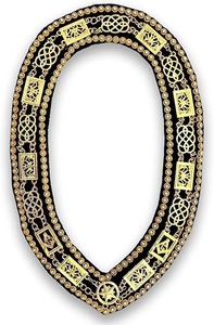Masonic Regalia Grand Lodge Chain Collar Golden Chain with <b>Purple</b> Backing Golden Rhinstones - Product Image 2
