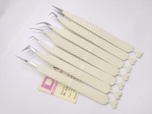 Pinzas de pestañas con etiqueta personalizada privada profesional, mango de diseño en forma de corazón con agarre de diamante, pinzas de pestañas postizas más vendidas - Product Image 5