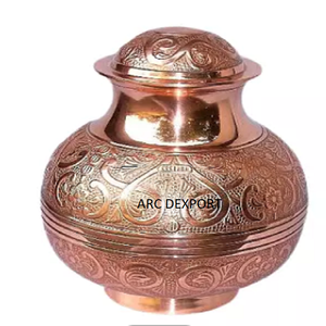 Nouvelles urnes d'adultes en métal en laiton de concepteur de fantaisie avec de grandes urnes en laiton massif de taille de couleur rose pour des urnes de cendres humaines à un prix abordable - Product Image 5