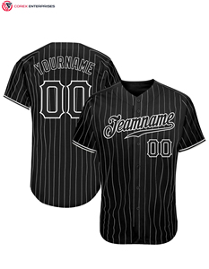 เสื้อเบสบอลคอกลมแบบติดกระดุมเต็มตัว ผ้าโพลีเอสเตอร์ 100% ระบายอากาศได้ดี ปรับแต่งได้ ผลิตจากปากีสถาน สปอร์ตแวร์ - Product Image 1