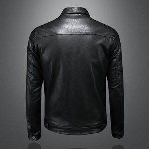 Chaqueta de moto de cuero genuino de gran oferta para hombre, servicio OEM personalizable, tela de lona impermeable ecológica - Product Image 4