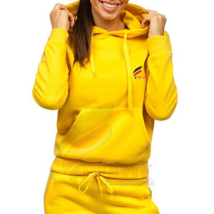 Chándal de invierno ajustado para mujer de calidad superior Diseño de patrón sólido informal de dos piezas personalizable - Product Image 4