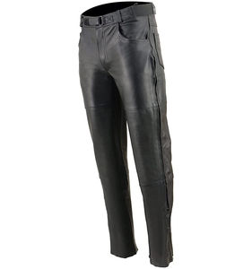 Pantalon en cuir droit mi-taille pour homme, personnalisé OEM, mode hivernale unique avec fonction imperméable, fabriqué au Pakistan - Product Image 4