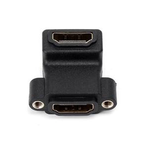 Farsince 90 độ góc HDMI <span class=keywords><strong>2</strong></span>.0 <span class=keywords><strong>2</strong></span>.1 nữ để nữ bảng điều khiển gắn kết coupler adapter với vít khóa 4k - Product Image 3