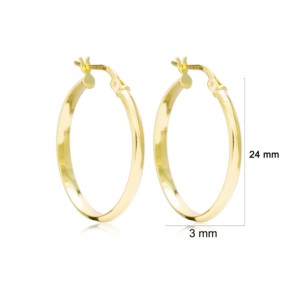 Aros de 28 mm con baño de oro, diseño popular, hechos a mano, venta al por mayor, joyería turca de plata de ley 925 - Product Image 3
