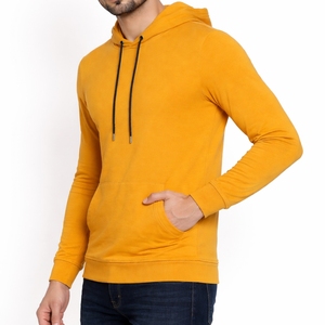 High Quality <b>Yellow</b> <b>Men</b> <b>Hoodies</b> With Customized Logo Design Quick Dry Breathable Top Trending Custom <b>Hoodies</b> For <b>Men</b> - Product Image 2