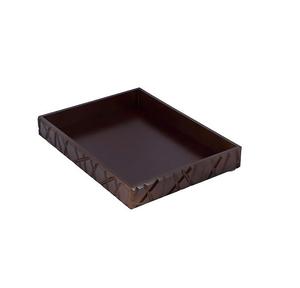 Plateau de service rectangulaire en bois fait main en laiton AK de couleur bois naturel avec poignée en métal pour décor de table/décor d'hôtel - Product Image 2