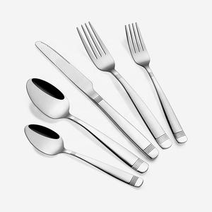 Nouvelle simplicité haute qualité plaqué argent doublure poignée en acier inoxydable avion couverts ensemble de couverts - Product Image 1