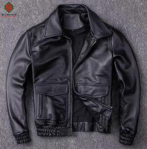 Blouson aviateur en cuir rouge bordeaux vintage fait main pour homme |   Fermeture éclair décontractée pour l'hiver |   OEM personnalisable - Product Image 5