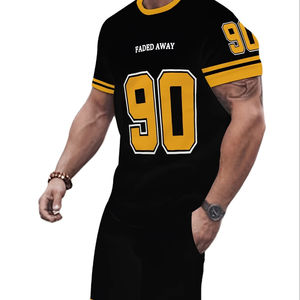 Logotipo personalizado 2025, novedad de verano, Conjunto de camiseta corta informal transpirable holgada con estampado 3D de patrón deslumbrante para hombre - Product Image 1