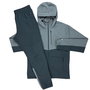 Polyester Nylon Vestes Shorts Ensemble Hommes Jogging Costume Patchwork contraste de couleur Surdimensionné Coupe-Vent Ensembles Courts pour Hommes - Product Image 1