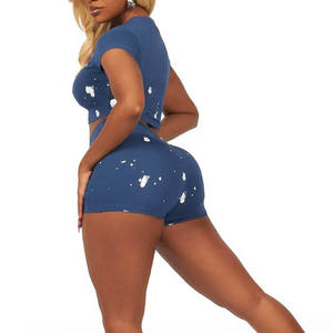 Ensemble T-shirt et short confortable pour l'été, tenue assortie en deux pièces, T-shirt et short pour femmes, tenue d'été respirante et décontractée - Product Image 6