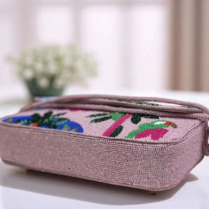 Sac à main en coton portable multifonctionnel pour femmes HUSSAIN CRAFTS sac à bandoulière classique de luxe sac à bandoulière décoration de perles mixte - Product Image 1