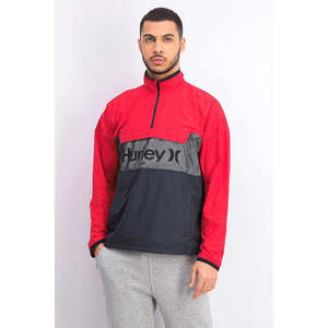 Giacca Anorak Siege con Logo Hurley per Uomo, Rosa, Impermeabile con Zip, Taglie da XS a XL, Stile Sportivo per Autunno e Primavera, con Cappuccio e Colletto - Product Image 1