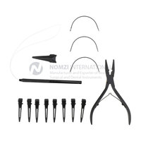 Kit d'outils professionnel en acier inoxydable pour extensions capillaires de qualité supérieure, avec pinces et crochets de tirage, pour usage commercial
