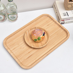 Ensemble de plateaux de service rectangulaires en bambou - Product Image 3