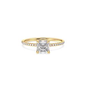 REYES Vente à Chaud 1.35Ct Asscher Cut Lab Grown Diamond Bagues de Fiançailles Pour Femmes 14K Solid Gold Luxury Wedding Gifts Jewelry - Product Image 2