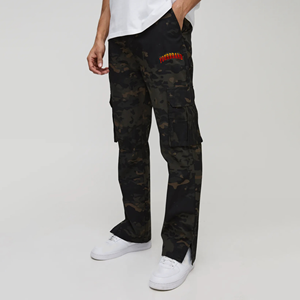 Pantalons de survêtement pour hommes décontractés légers de haute qualité en gros avec broderie Logo personnalisé Poches cargo latérales avant 100% coton - Product Image 6