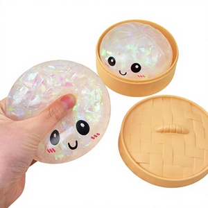 Cute Glittery Dumpling Squishy Toy Pinch Family Stress-relief Compression Toy Colorful Baozi EVA TPR <b>Mini</b> Soft - Product Image 2