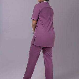 Uniformes de Hospital para Mujeres/Conjuntos de Uniformes Personalizados con Nombre/Uniforme Médico de Moda Antiarrugas con Cuello en V - Product Image 4