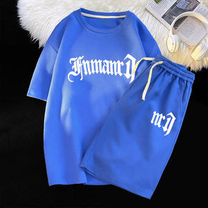 Camiseta de verano personalizada sólida para hombre, conjunto corto, transpirable, ecológico, 100% algodón, ropa de calle, personalización completa - Product Image 5